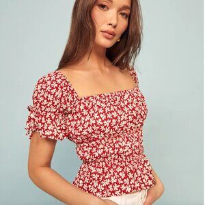 Reformation Red Solis Top